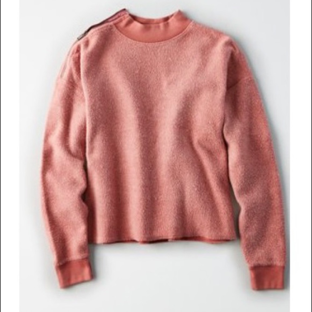 Aerie Inside-Out Zip-Shoulder Sweatshirt